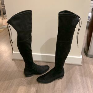 Marc Fisher OTK Black Suede Boots - Sz 7.5 - NWBox